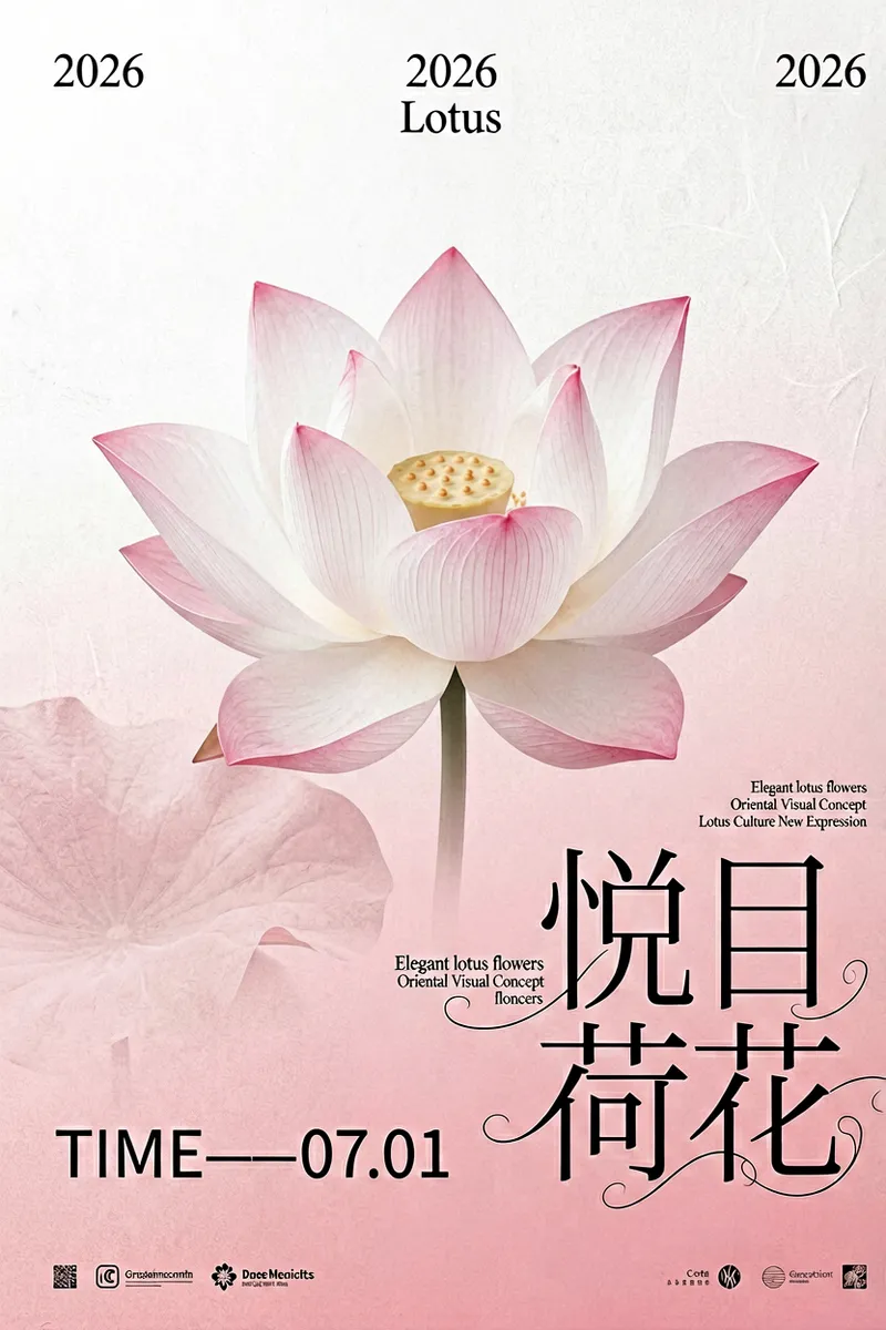 Elegant Lotus Oriental Aesthetic Poster