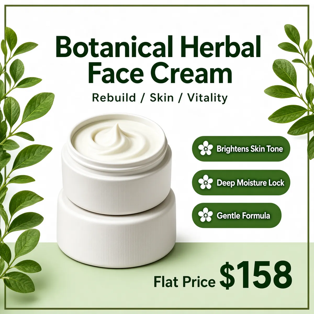 Botanical Herbal Face Cream — Rebuild Skin Vitality