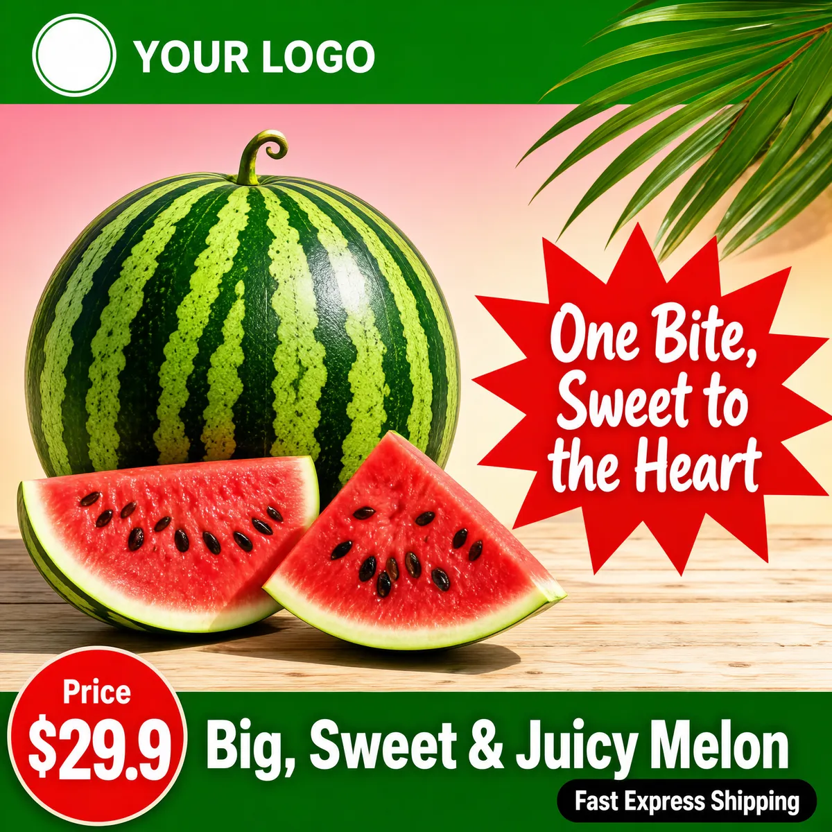 Fresh Summer Watermelon Market Display