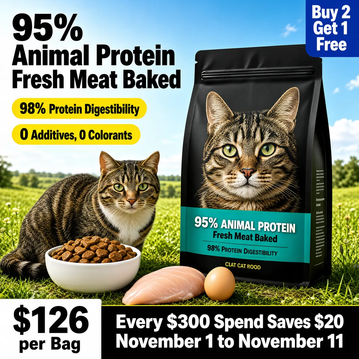 95% Animal Protein Cat Food