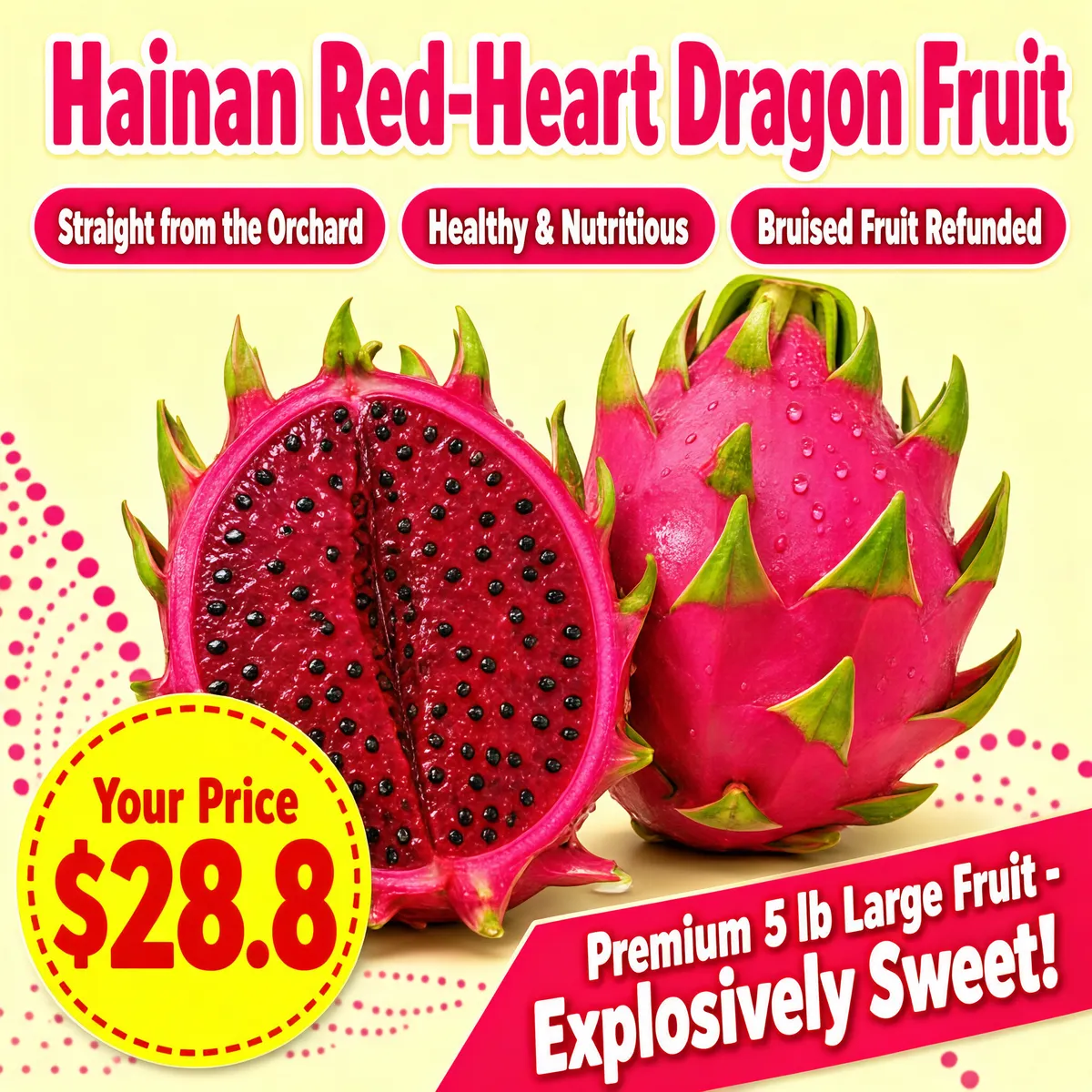 Hainan Red-Heart Dragon Fruit Sale