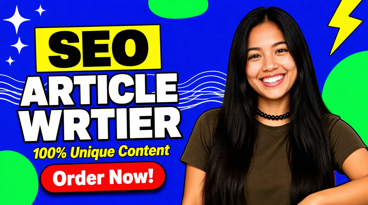 SEO Article Writer Bold Promotional Cover