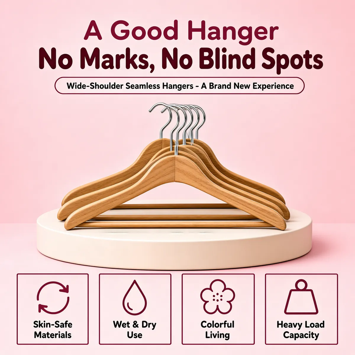 Minimalist Wooden Hangers Product Display