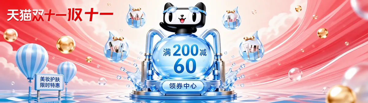 Tmall Double 11 Beauty Water Sale Poster