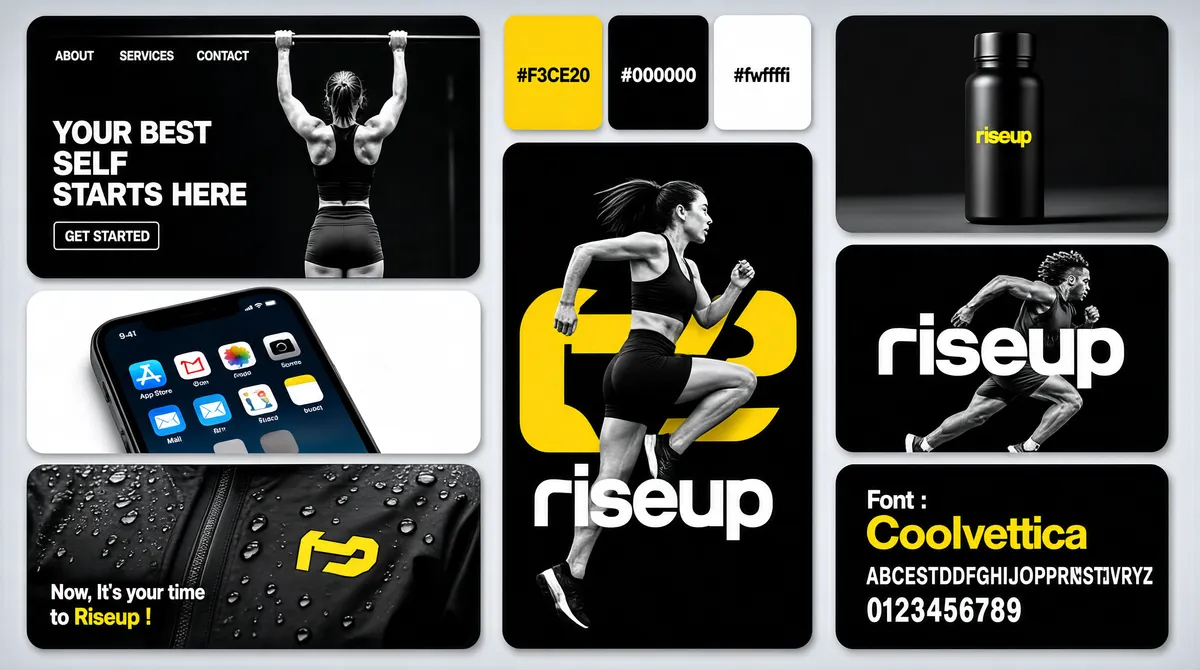 Fitness Brand Identity Mosaic