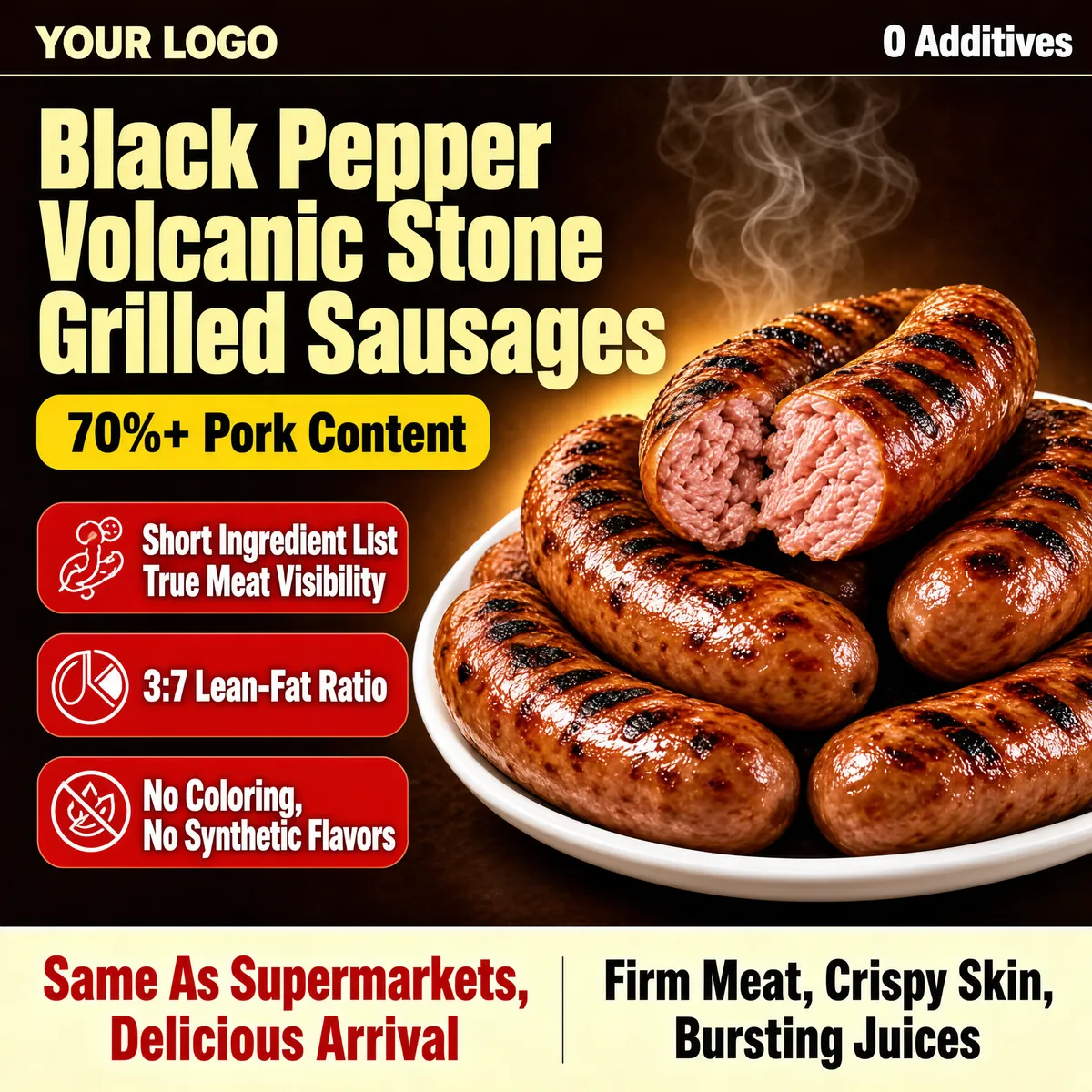 Black Pepper Volcanic Stone Grilled Sausages