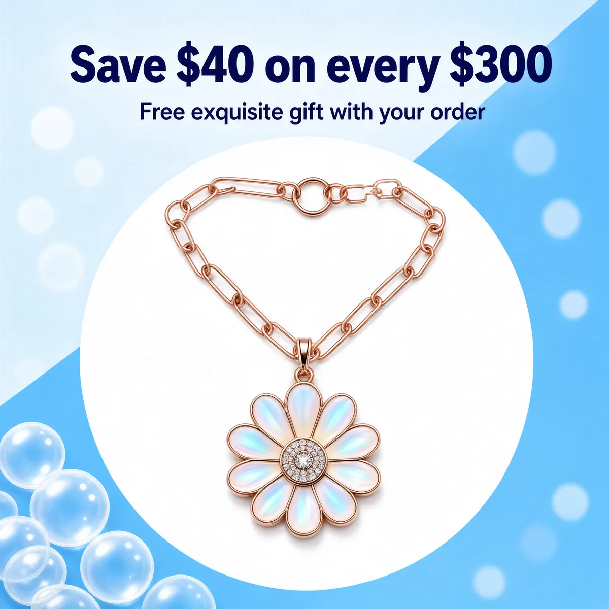 Save $40 on Every $300 Daisy Pendant
