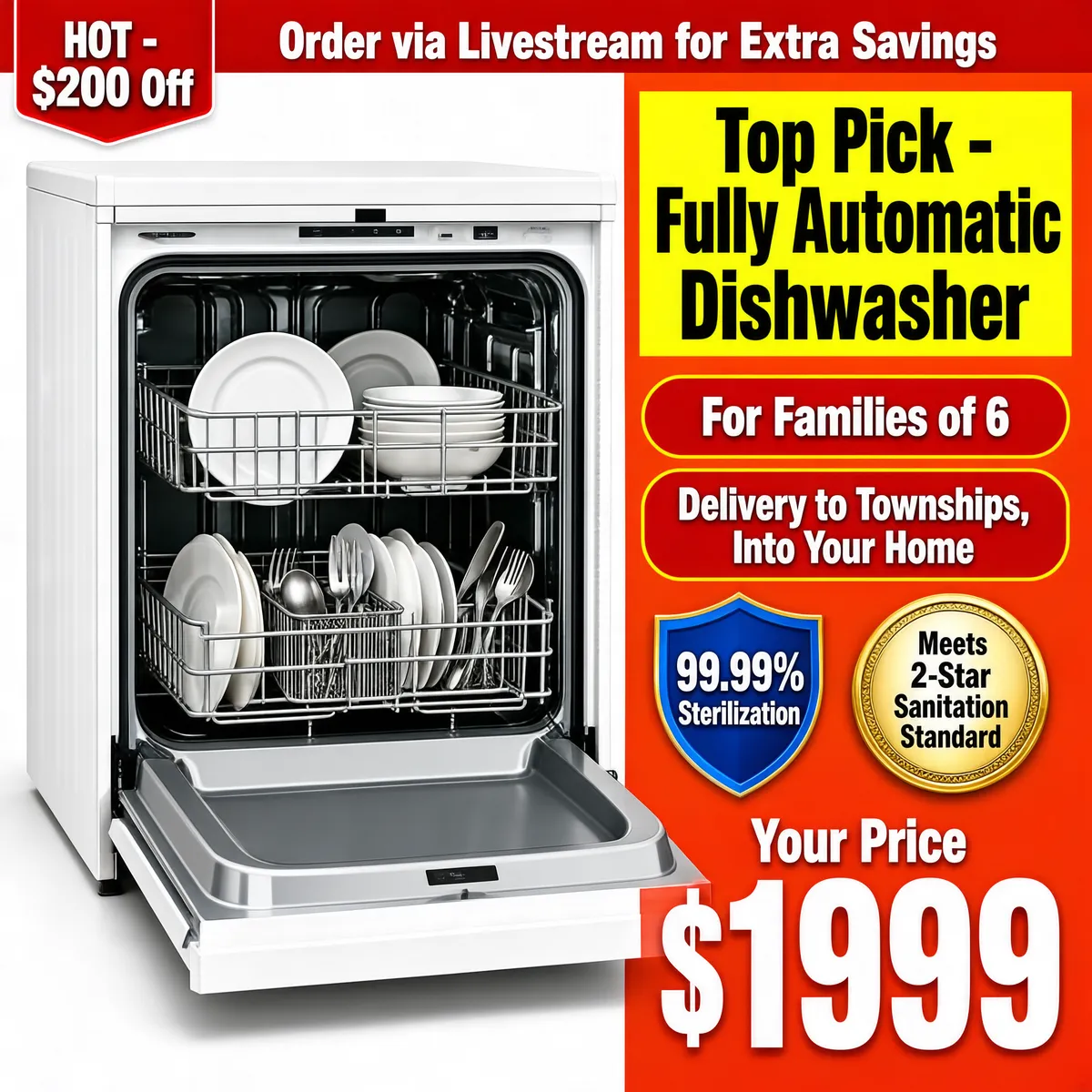 Fully Automatic Dishwasher Big Sale