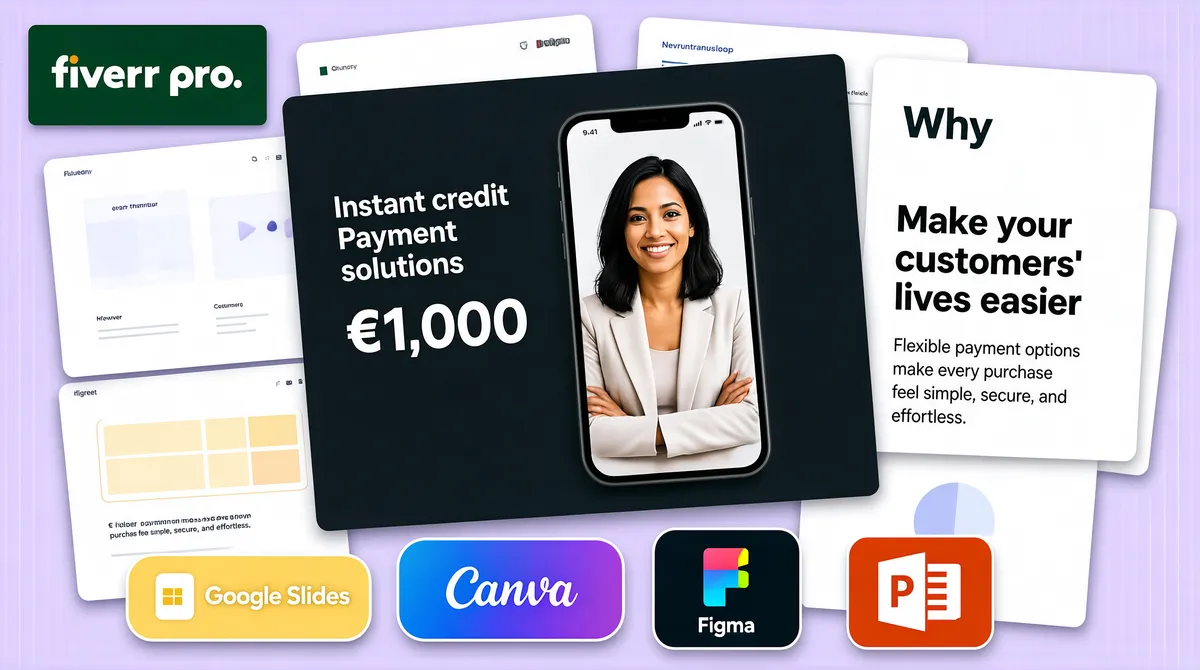 Fiverr Pro Fintech SaaS Slide Mockup Collage