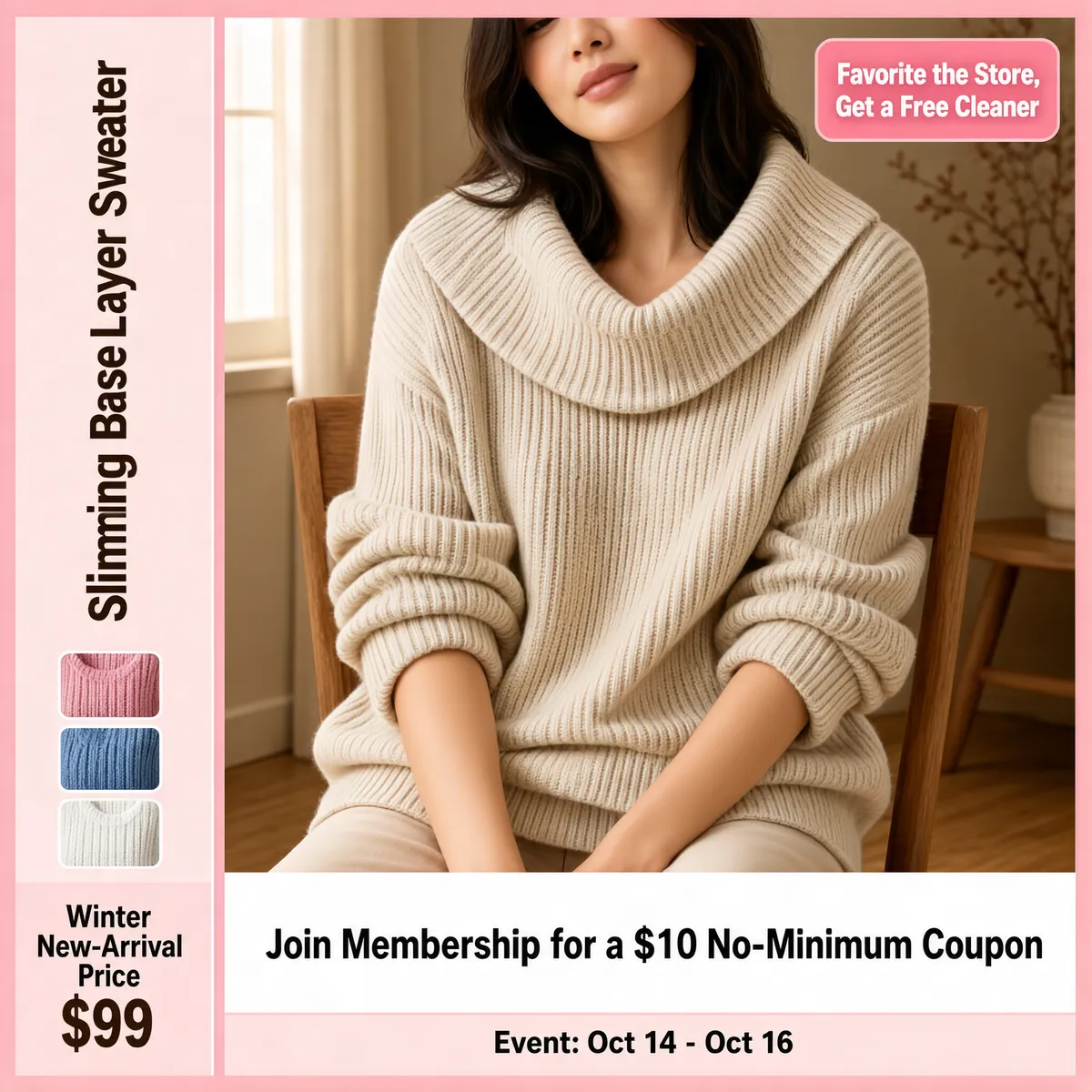 Cozy Winter Knit Sweater Promo