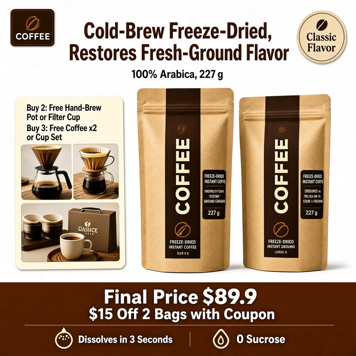 Cold-Brew Freeze-Dried Coffee - Artisan Quality