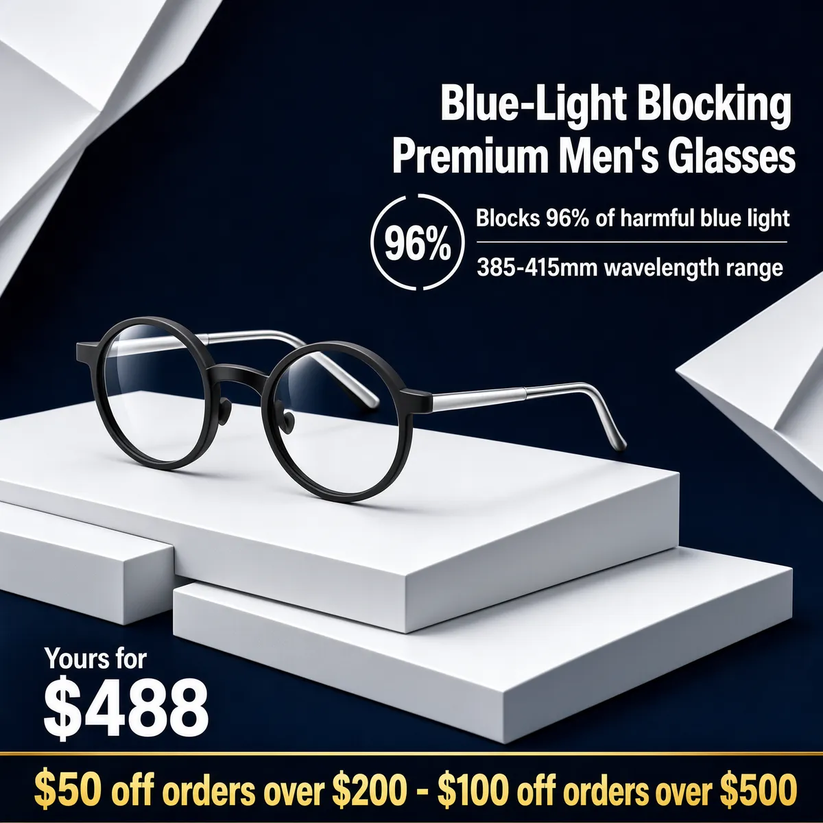 Blue-Light Blocking Premium Men's Glasses