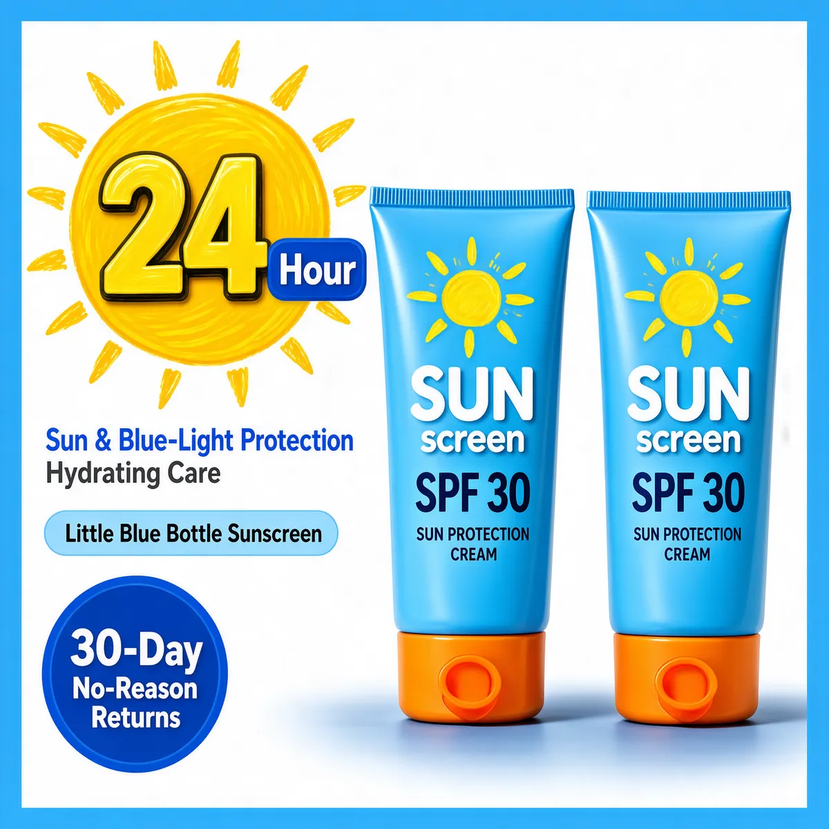 Sunny SPF 30 Sunscreen Tube Product Shot