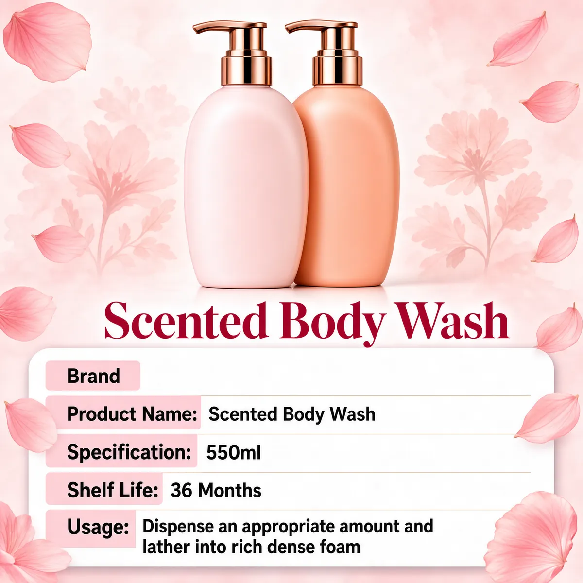 Scented Body Wash Twin Bottle Product Shot