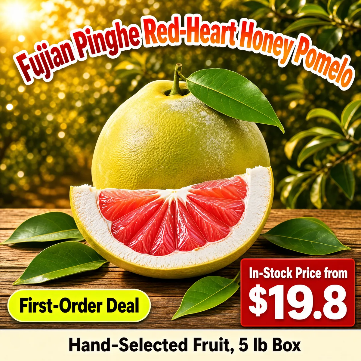 Fujian Red-Heart Honey Pomelo Farm Fresh