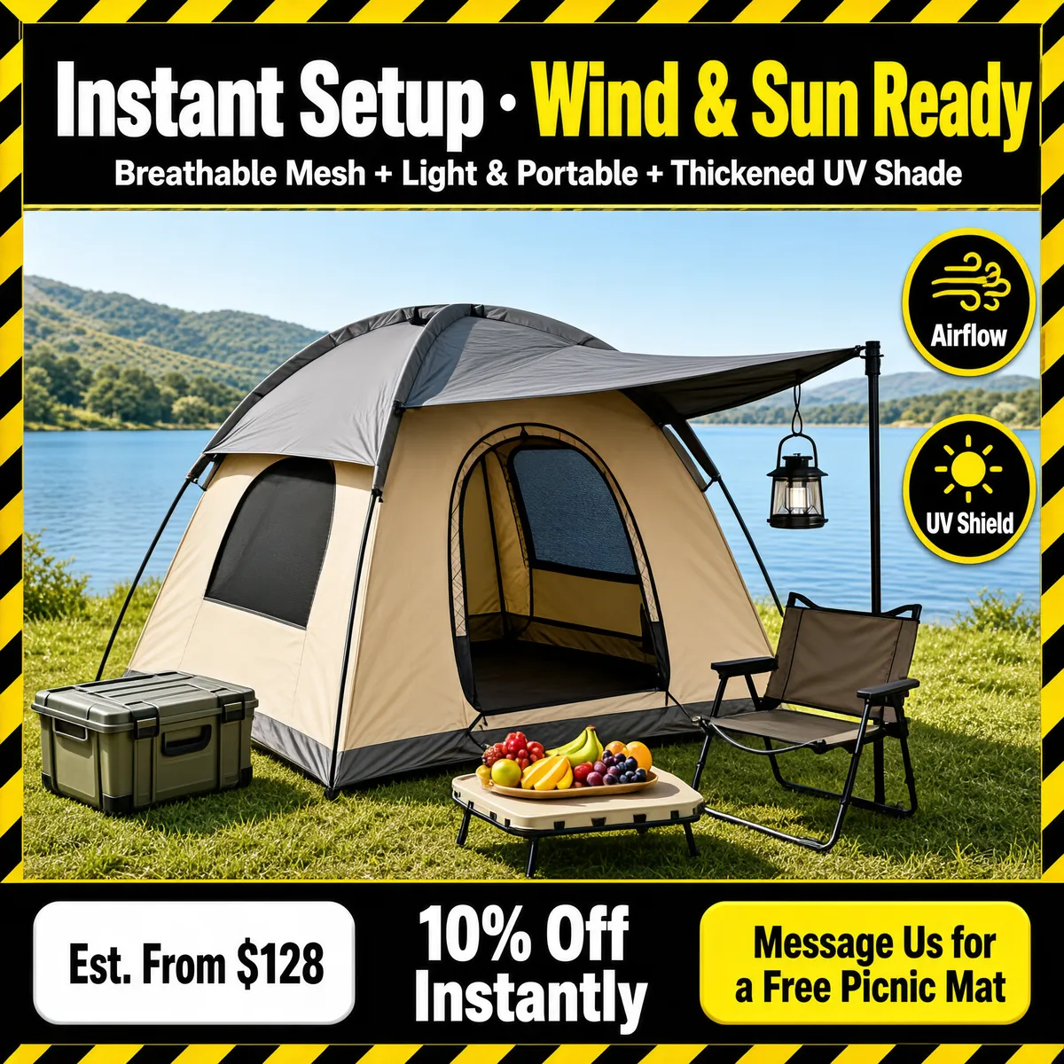 Instant Setup Family Camping Tent — Lakeside Ready