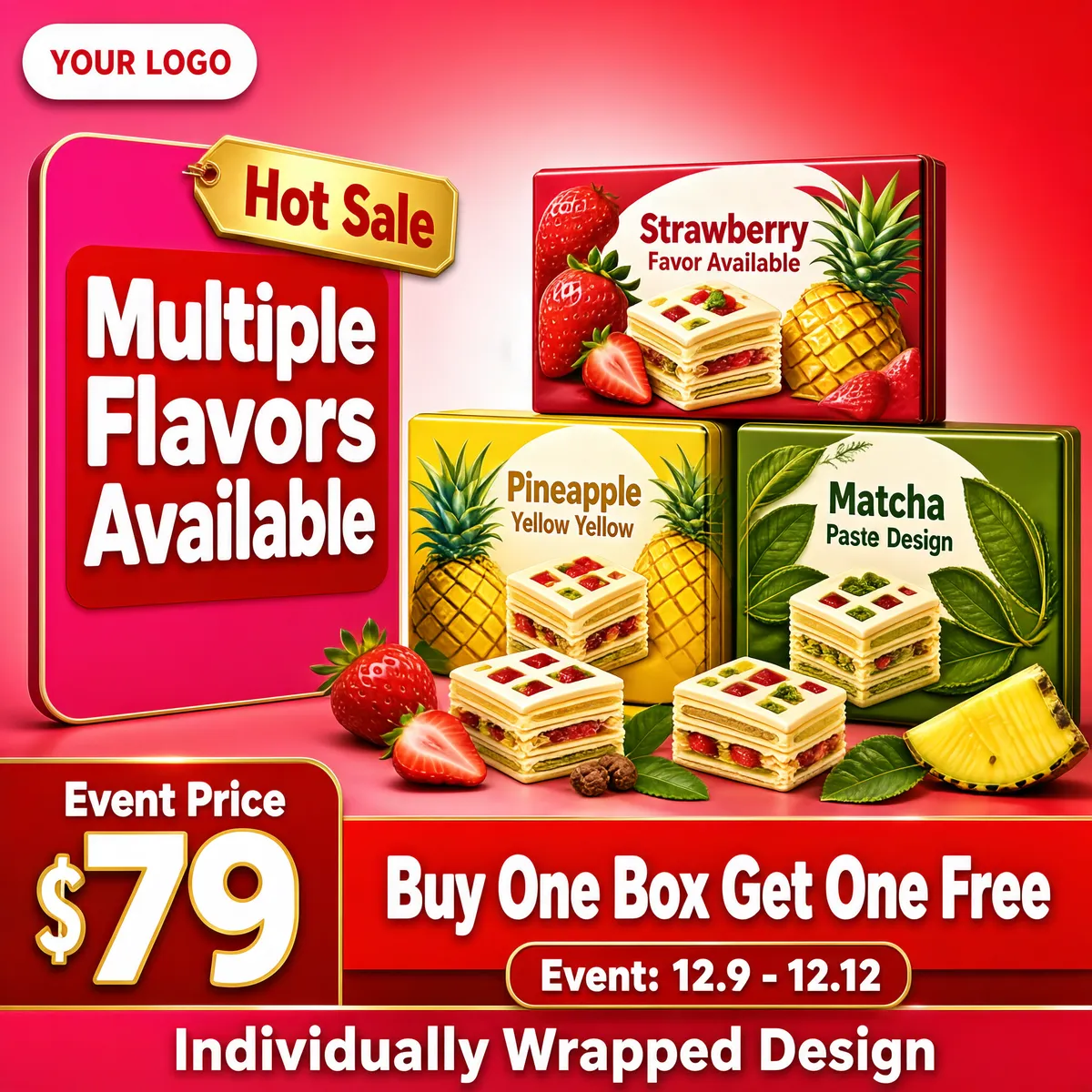 Sweet Pastry Gift Box Double-12 Promo