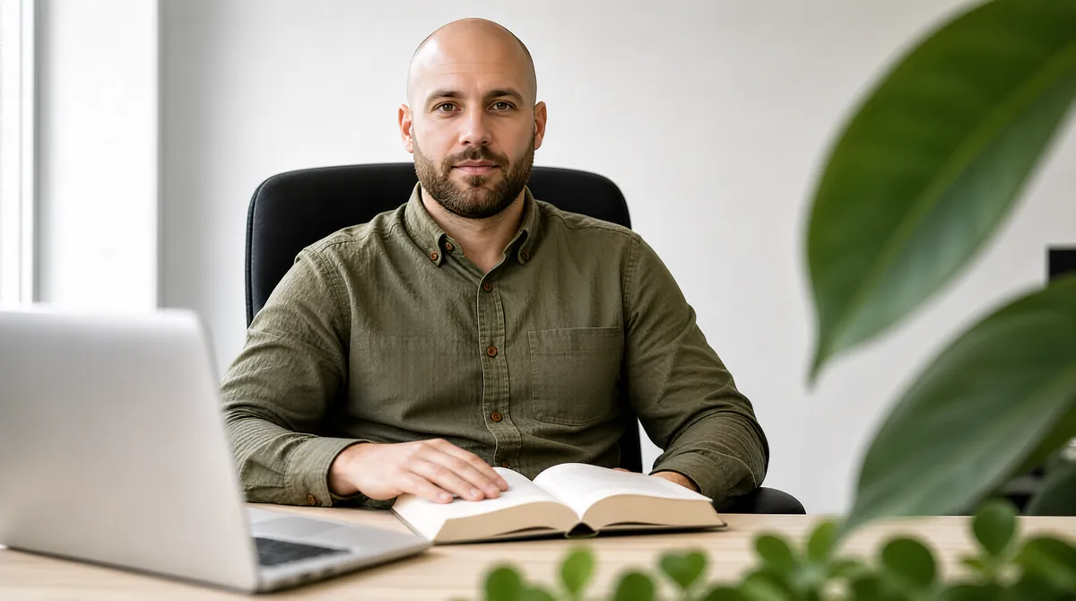 Professional Office Portrait on Book