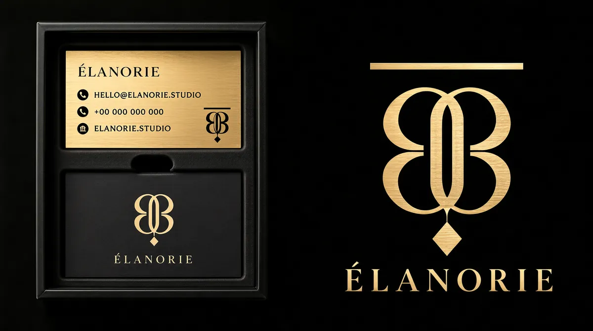 Dark Luxury Stationery with Gold Monogram