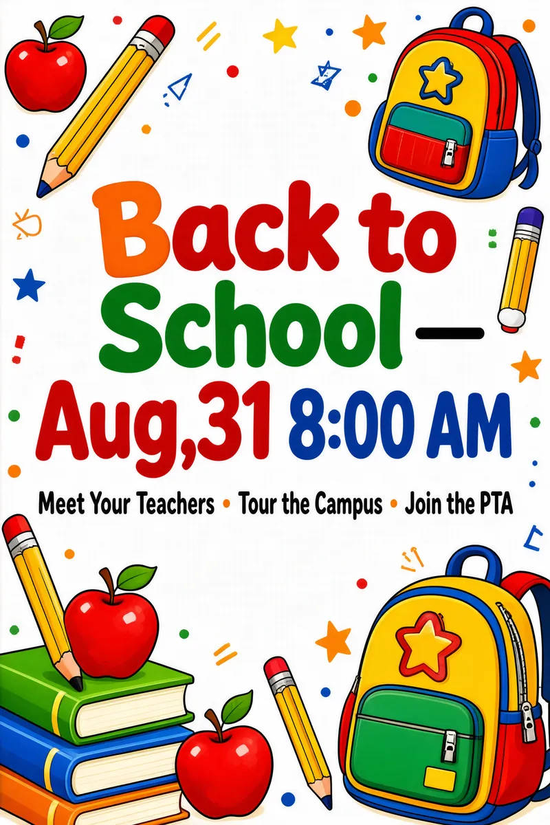 Back to School Elementary Event Poster