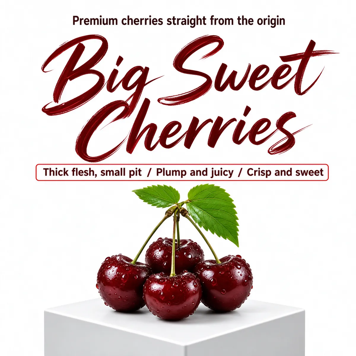 Premium Fresh Cherries Product Ad