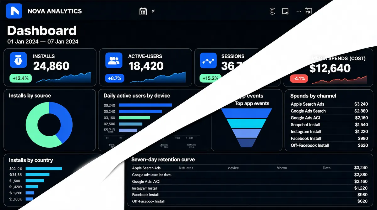 Analytics Dashboard with Diagonal Cut Design