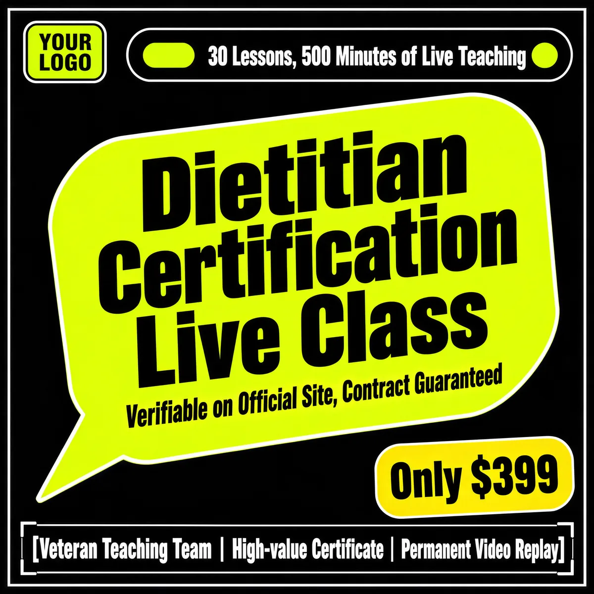 Dietitian Certification Live Class Poster