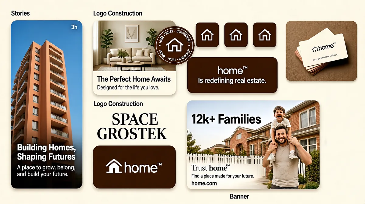 Real Estate Brand Guidelines Presentation Board