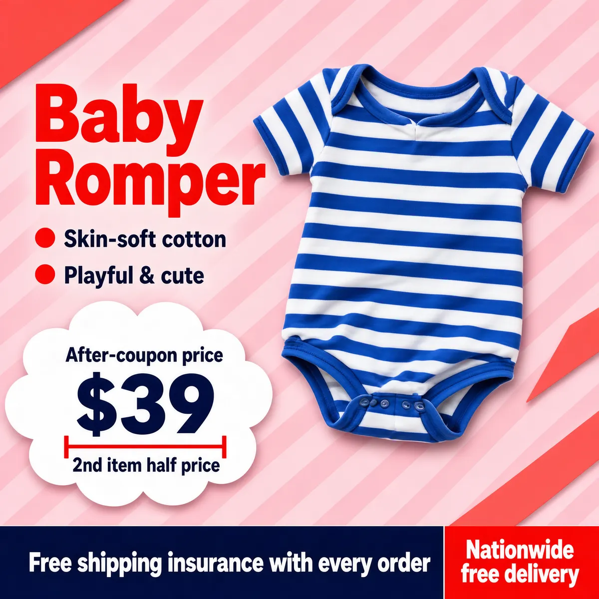 Baby Romper Stripe Promo