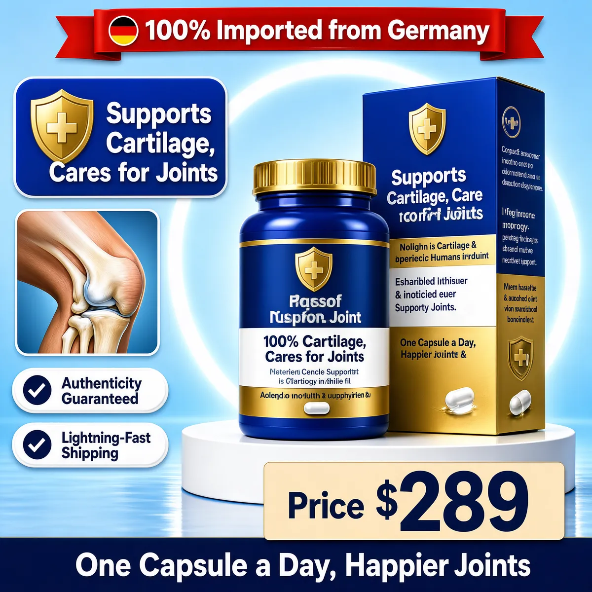 Germany Import Joint Health Supplement Bottle
