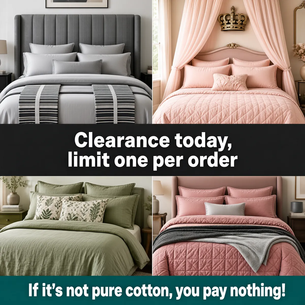 Home Bedroom Clearance Four-Color Collage Sale