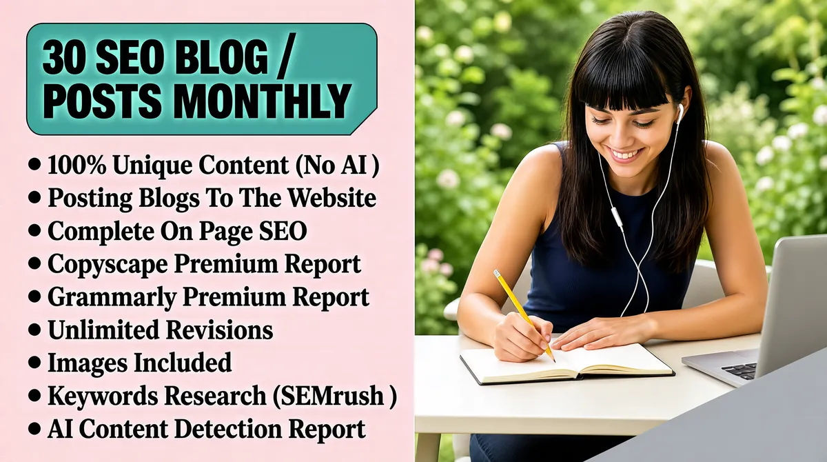 SEO Blog Posts Monthly Service Gig Cover