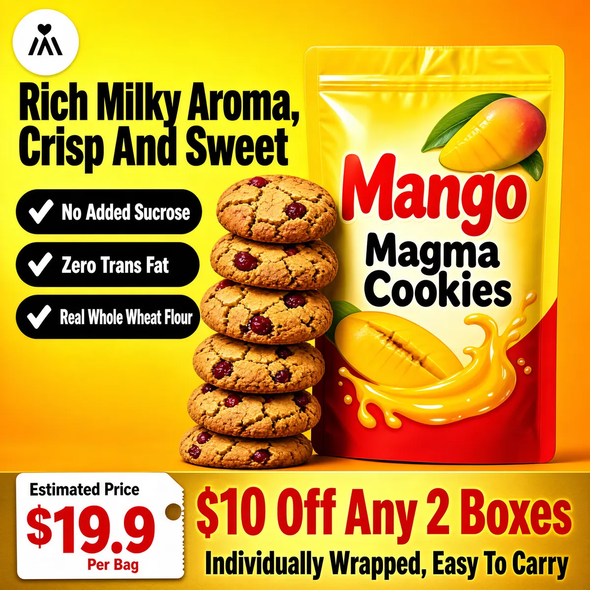 Mango Magma Cookies Snack Product Shot