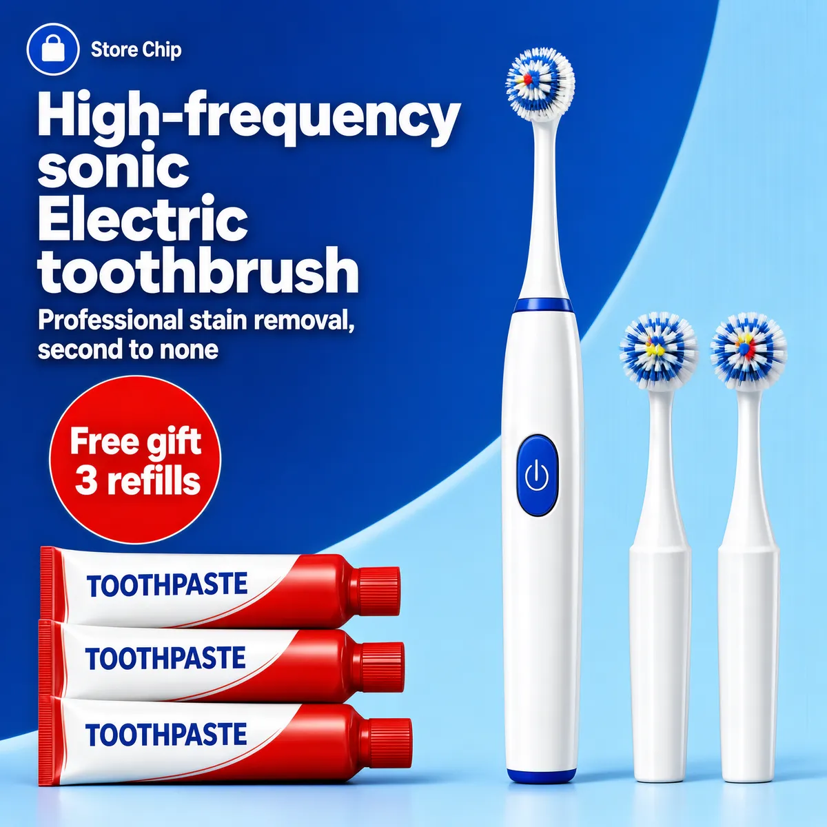 Sonic Electric Toothbrush Bundle with Free Refills