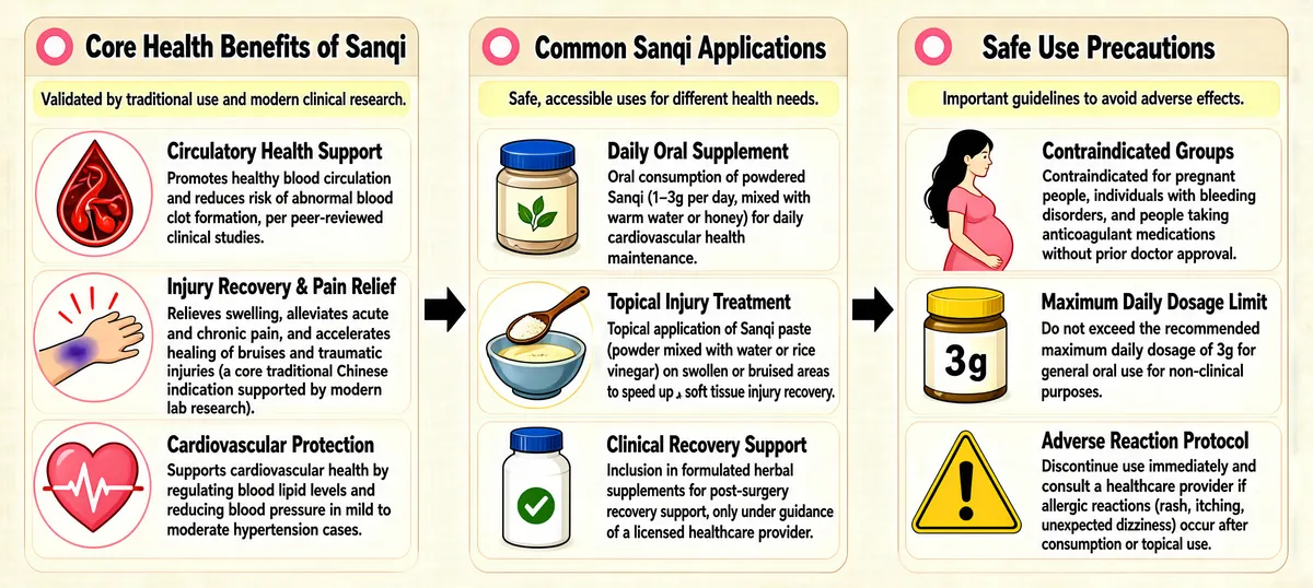 Sanqi Notoginseng Health Guide Infographic