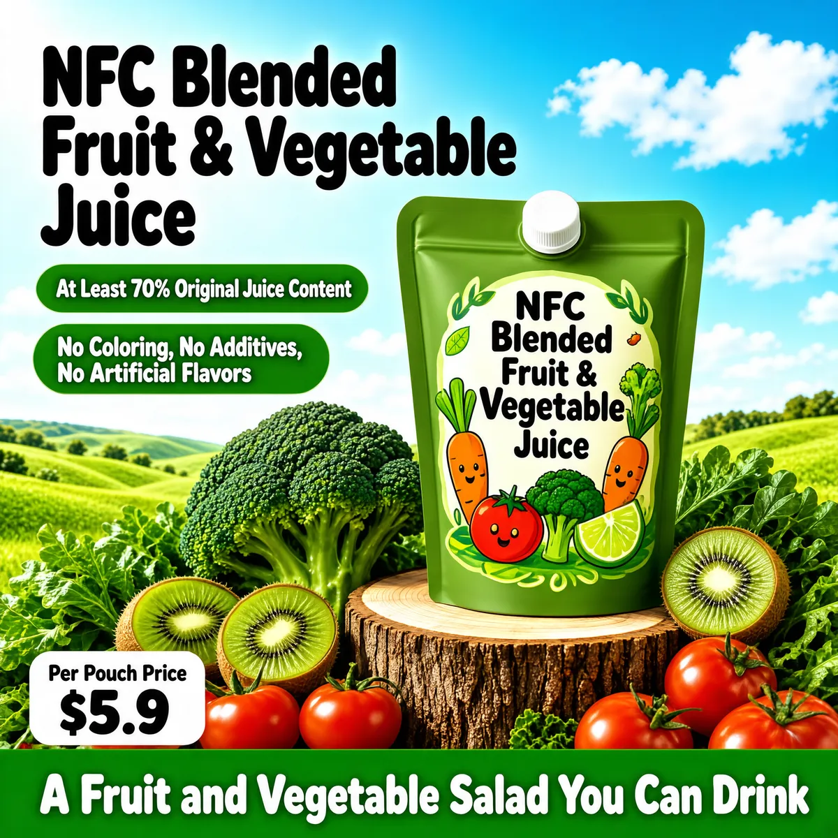 NFC Fruit & Vegetable Juice Pouch E-commerce Product