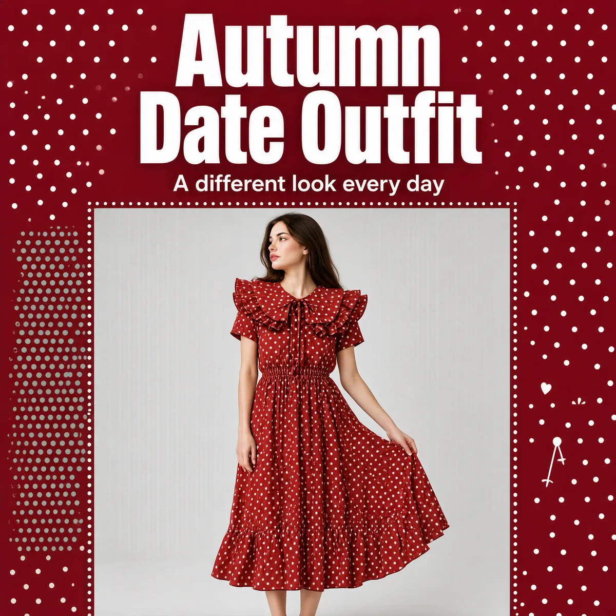 Autumn Date Outfit Polka Dot Fashion