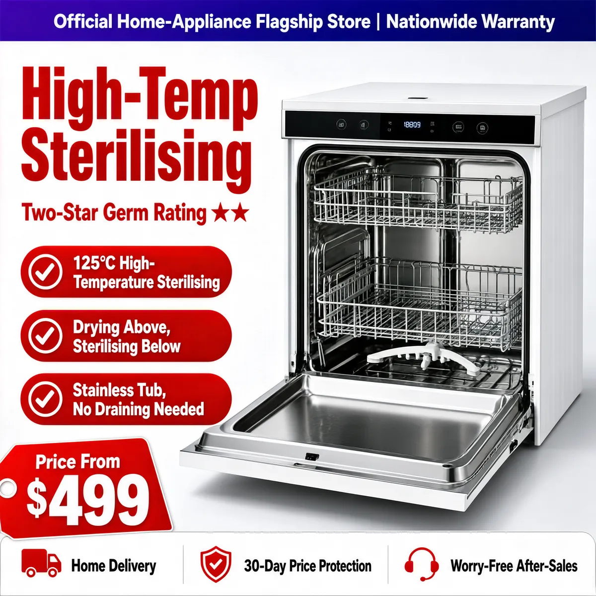 High-Temp Dishwasher with Sterilization