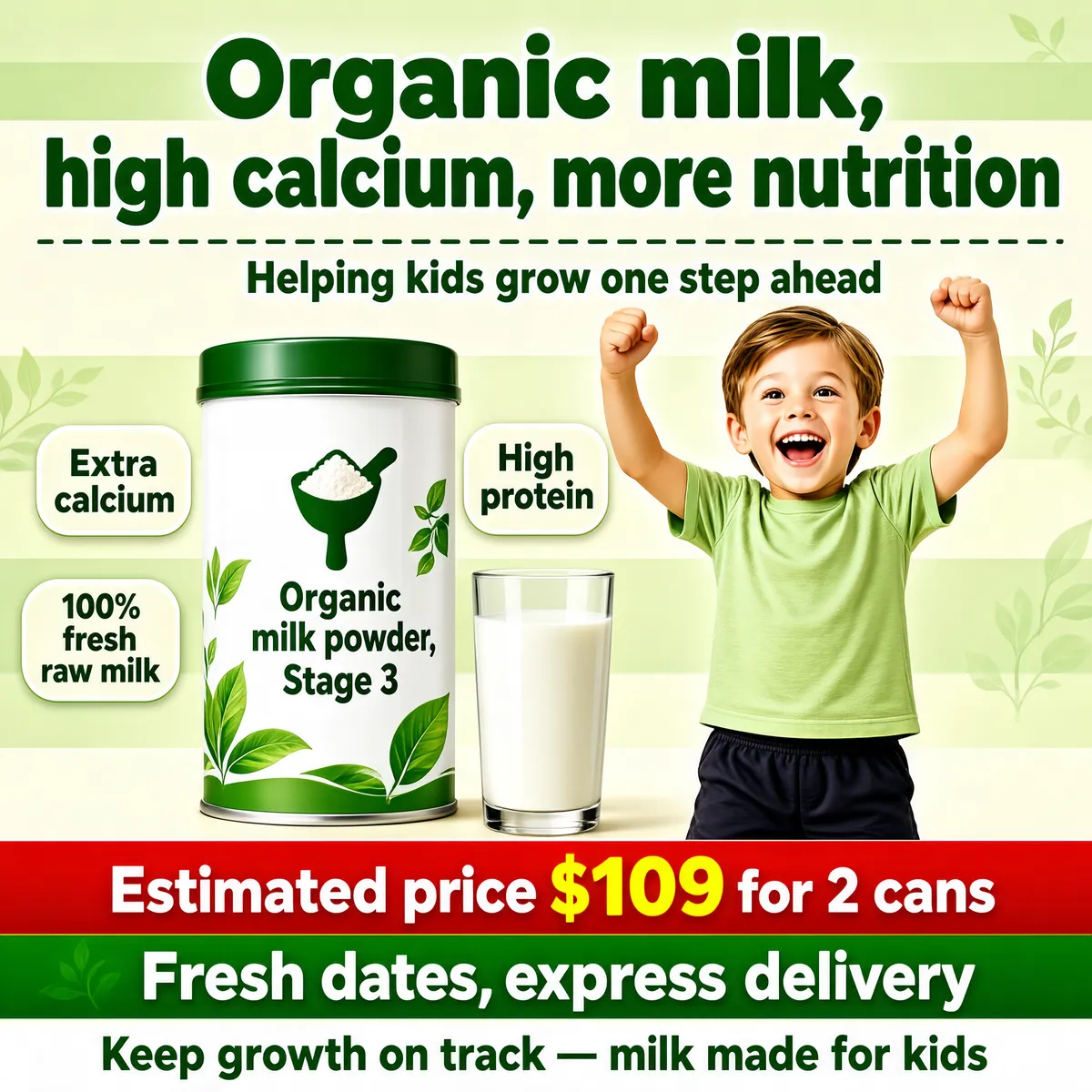 Organic Milk Powder Kids Growth Nutrition
