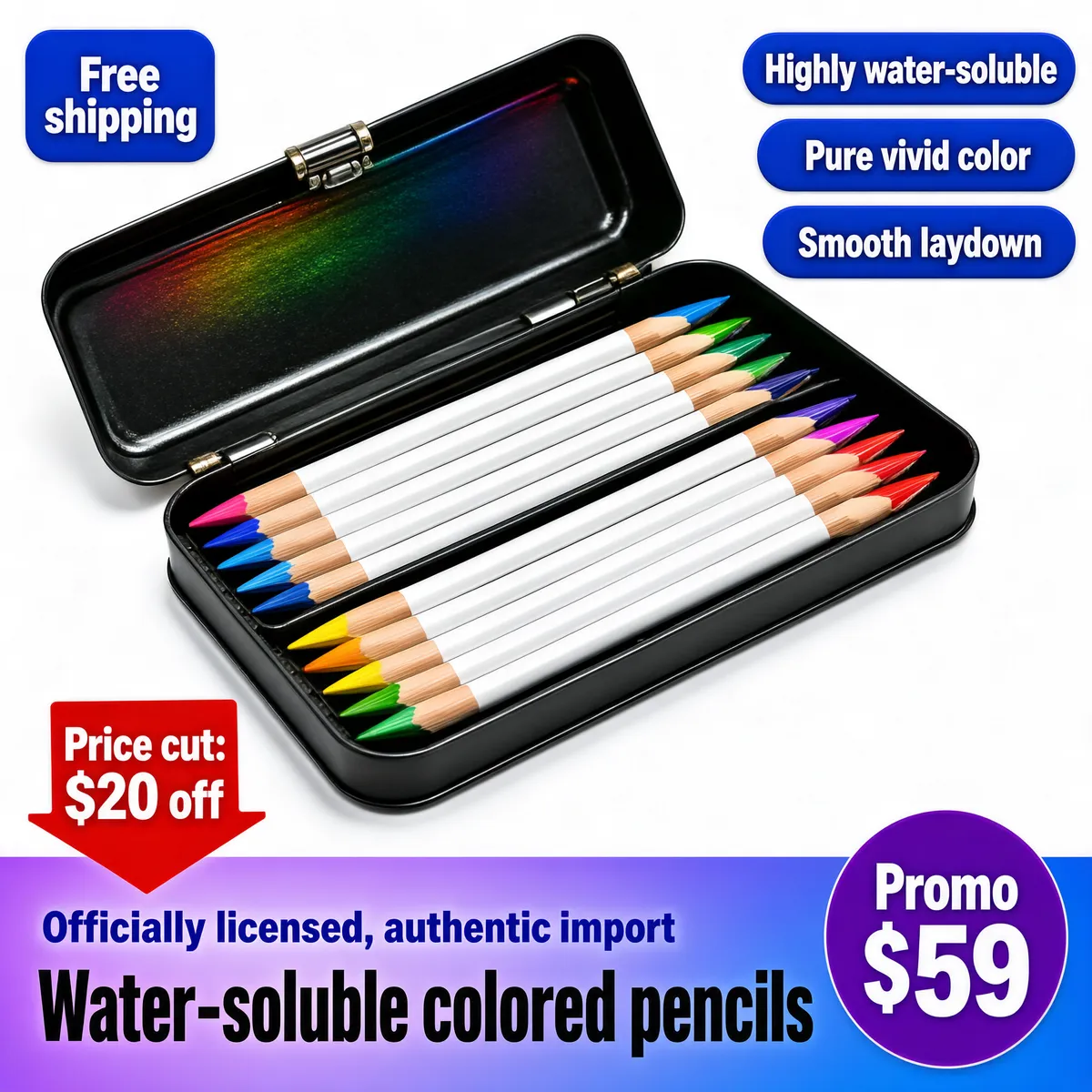 Water-Soluble Colored Pencils Promo Display