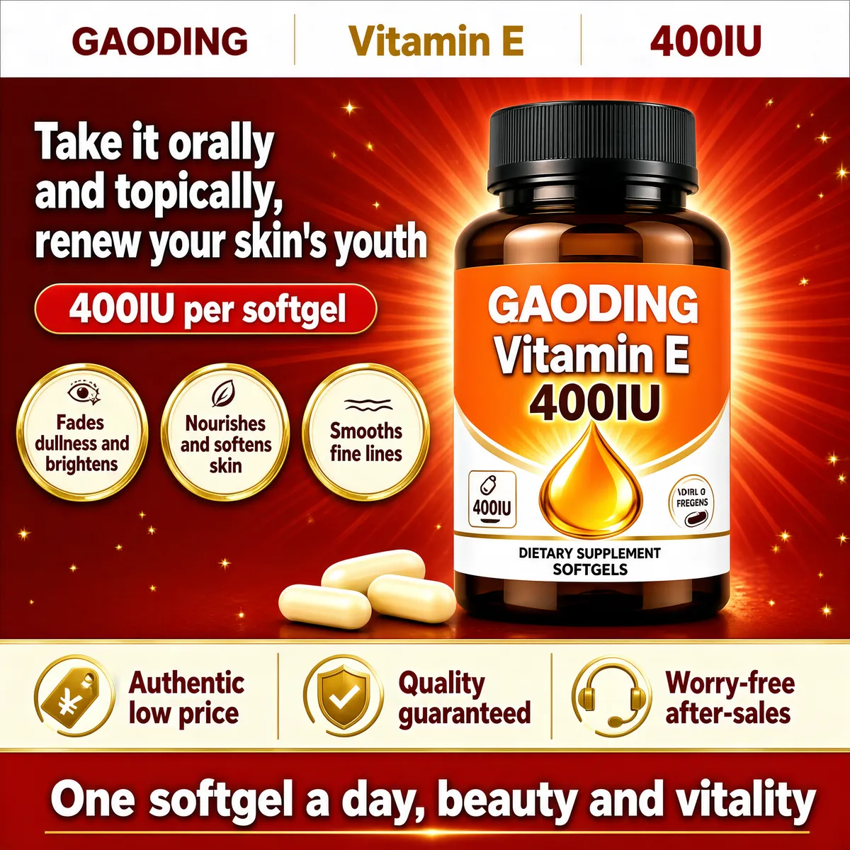 Vitamin E 400IU - Revitalize Your Skin's Youth