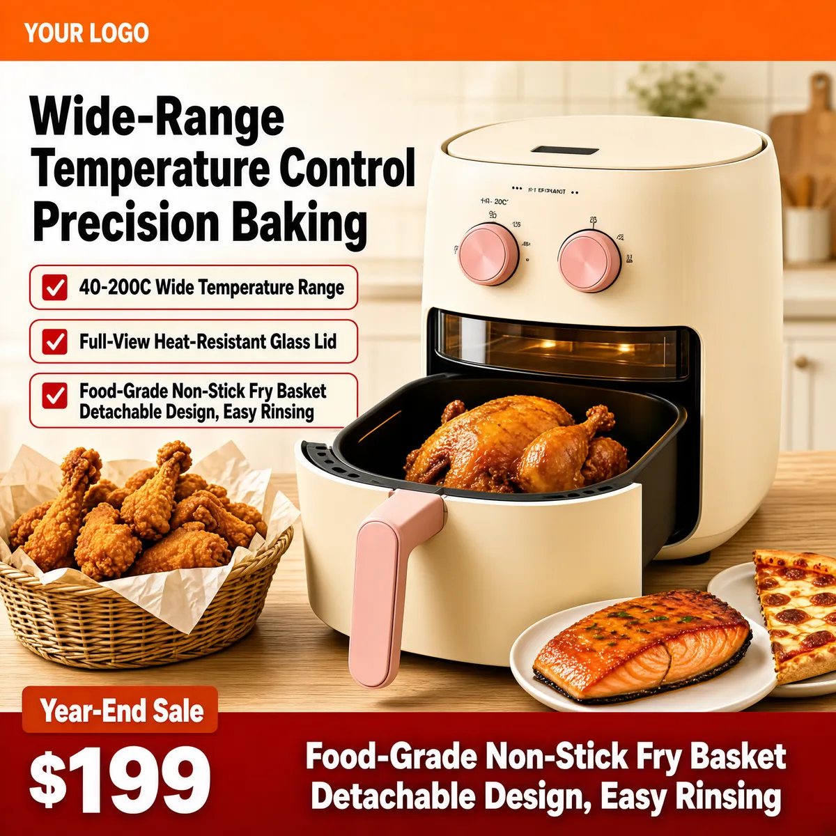 Precision Air Fryer with Wide Temperature Control