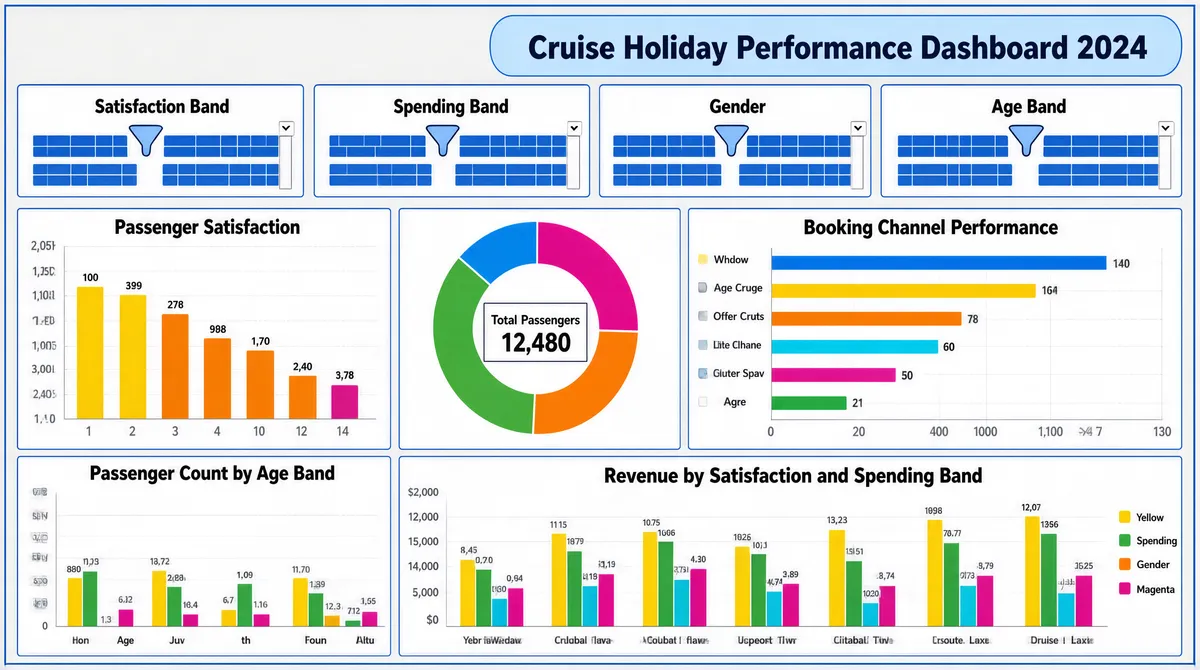 Cruise Holiday BI Dashboard Mockup