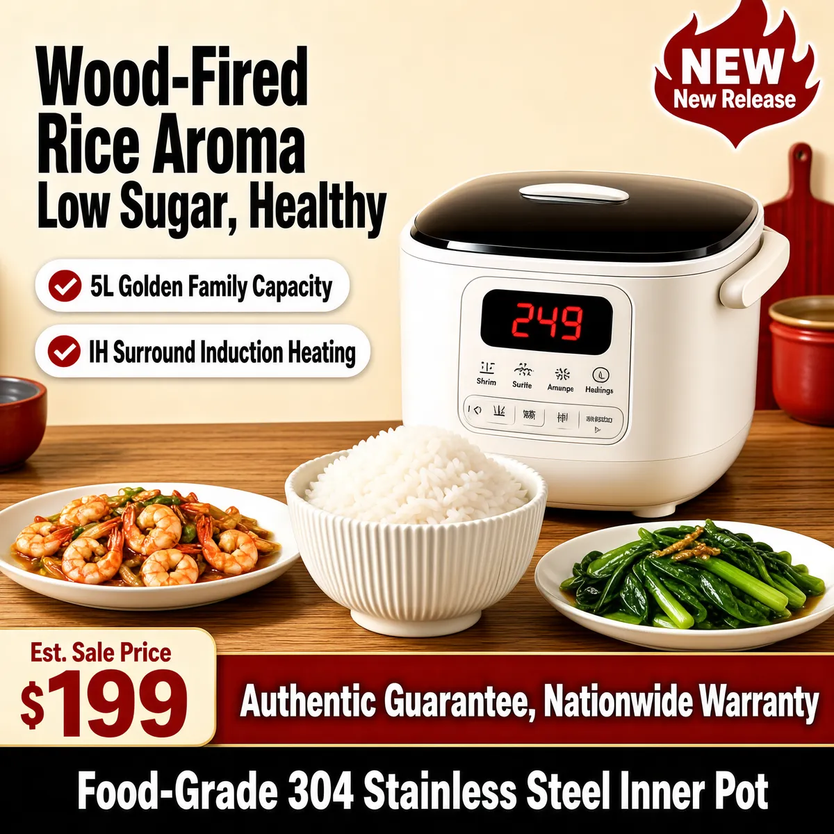 Wood-Fired Low Sugar Rice Cooker