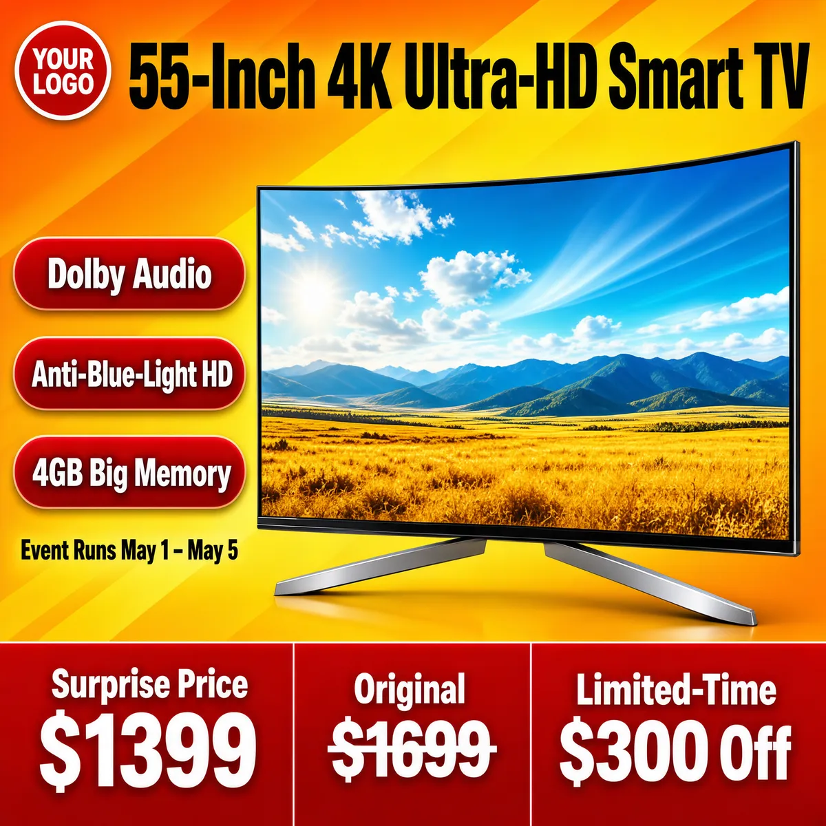 55-Inch 4K Ultra HD Smart TV Sale