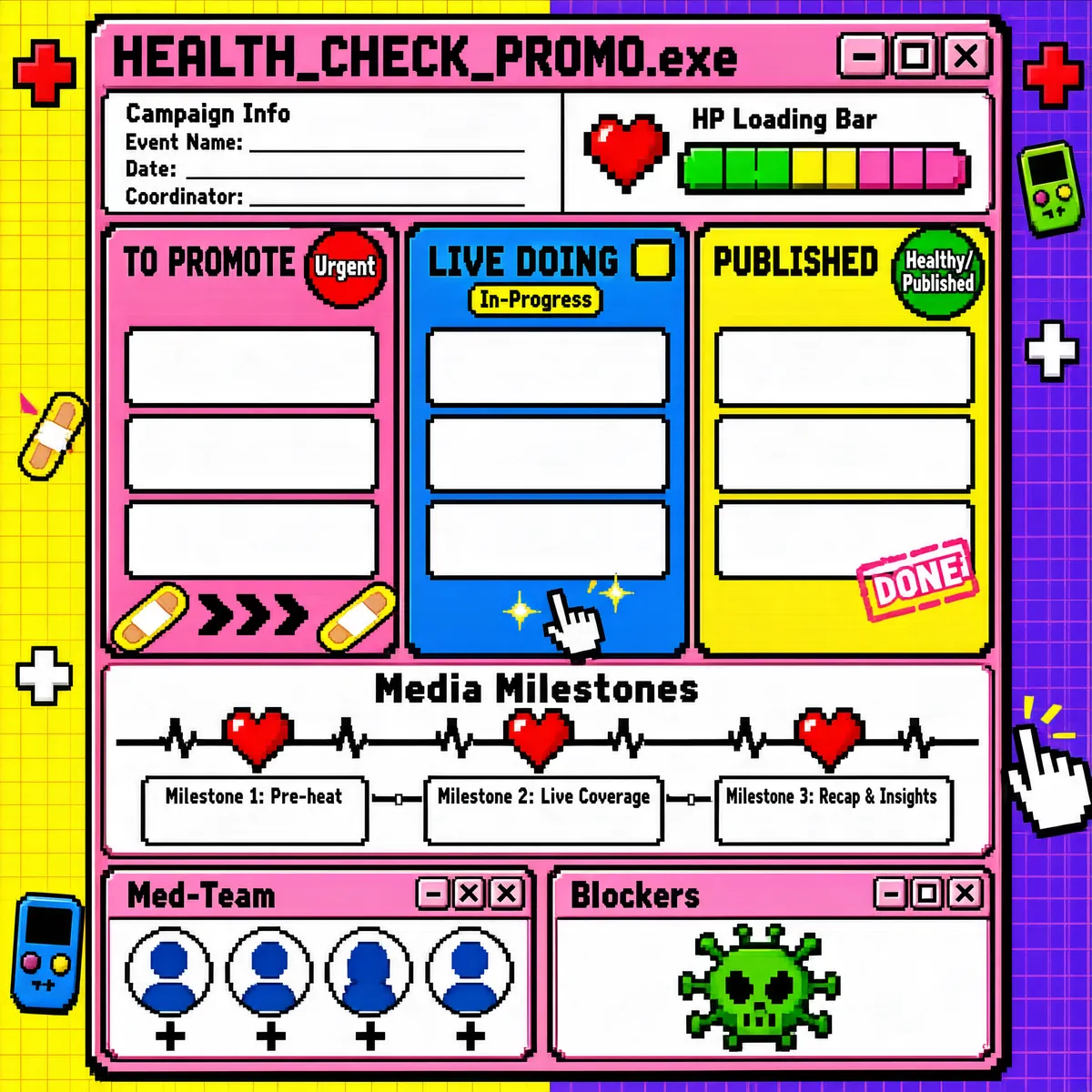 Retro Health Campaign Tracker Infographic