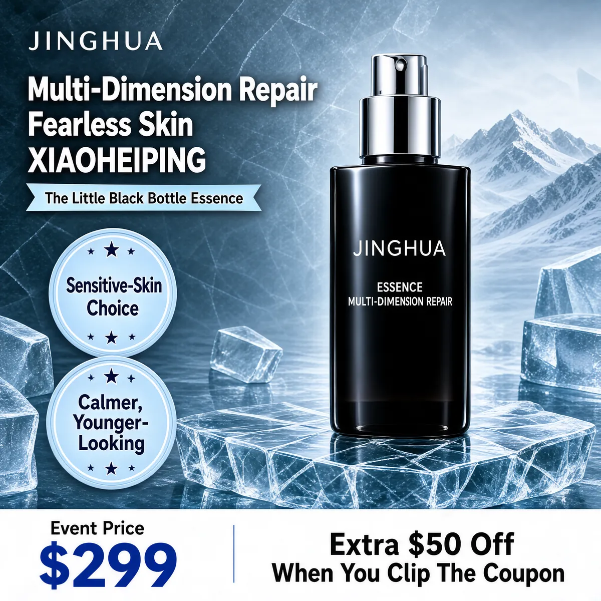 Glacier Essence Premium Skincare Bottle