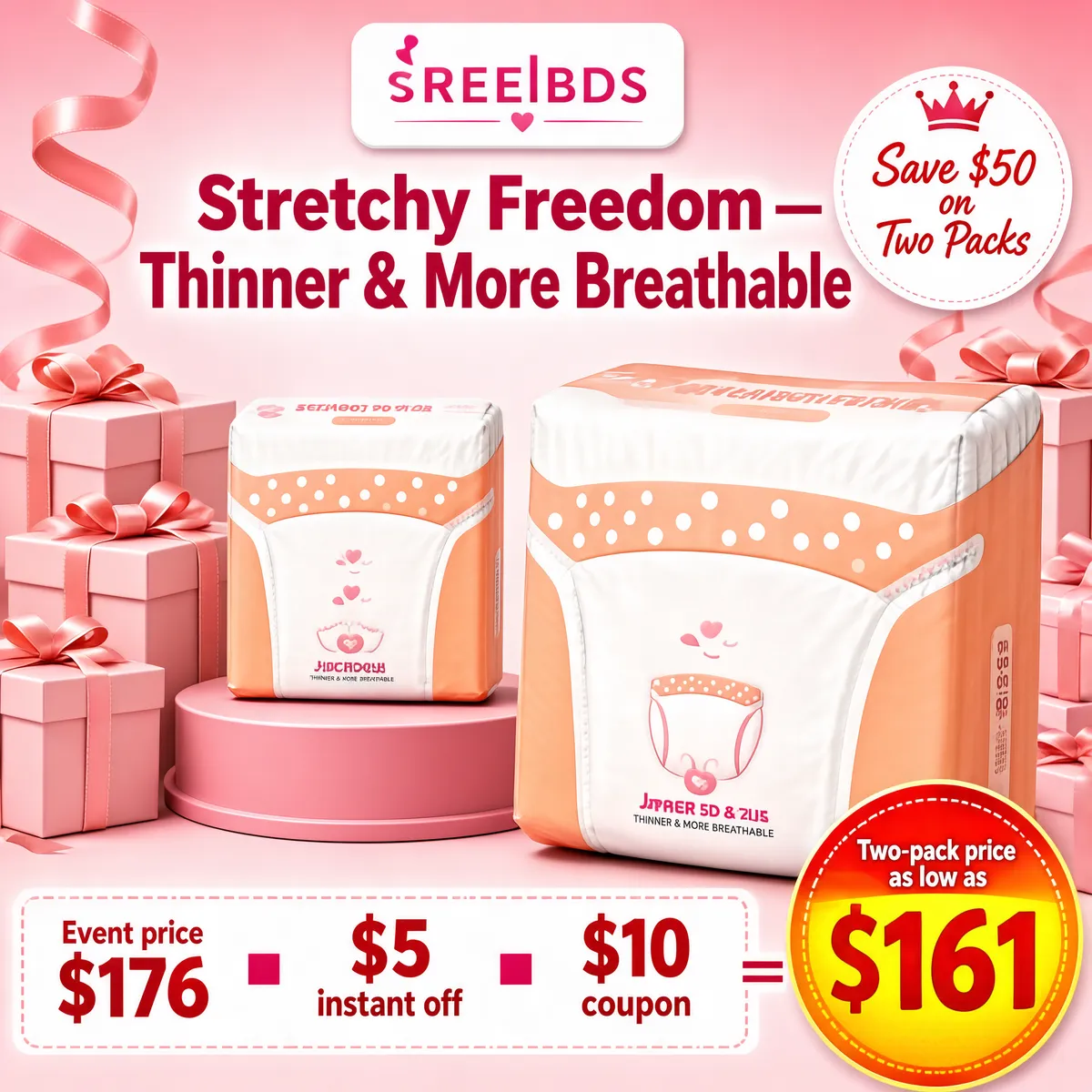 Stretchy Freedom Diapers — Soft Pastel Promo