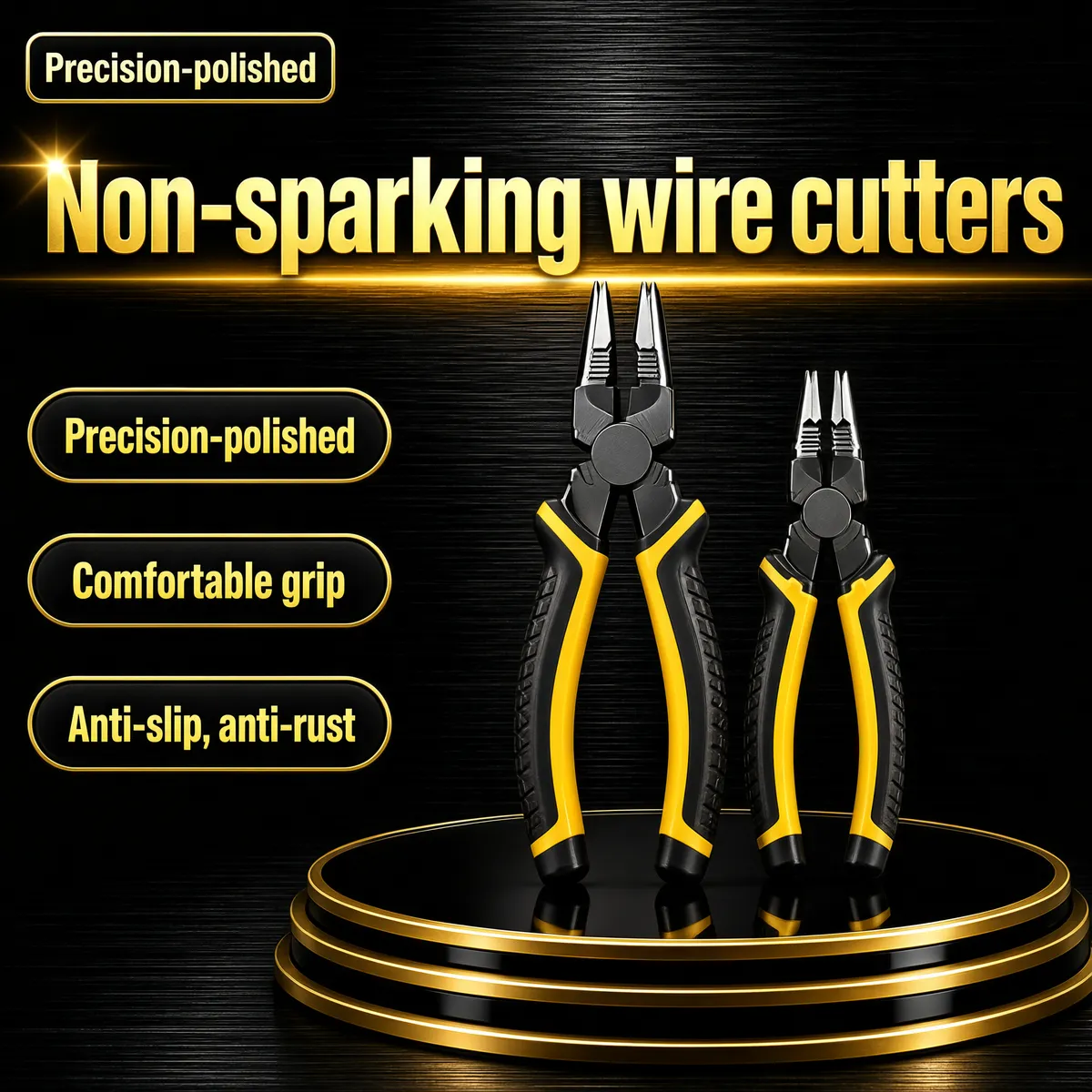 Premium Non-Sparking Pliers on Gold Stage