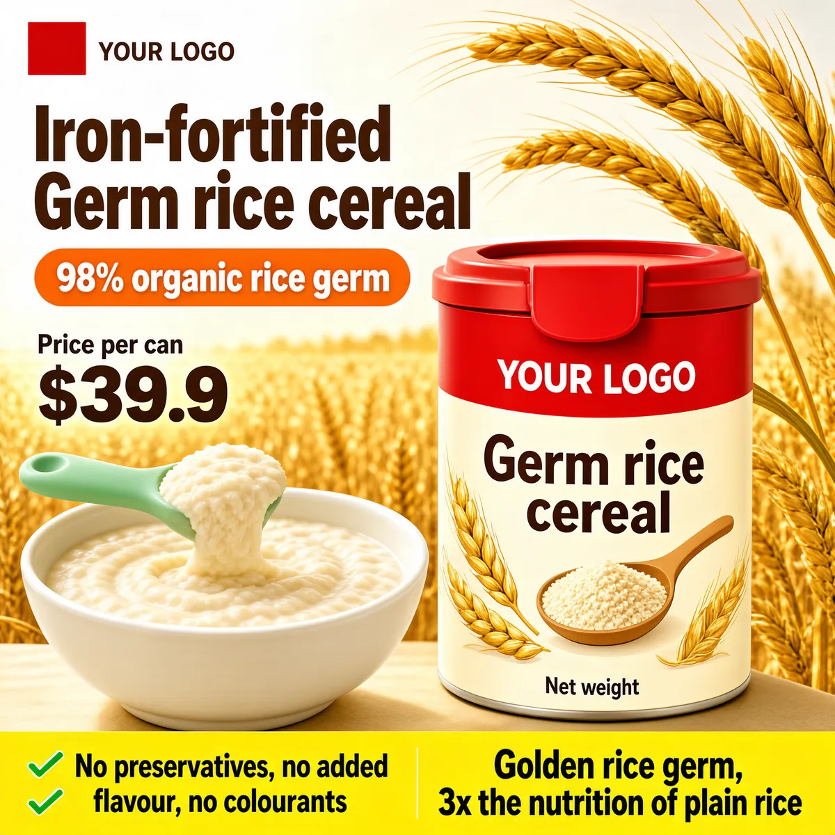 Iron-Fortified Organic Baby Cereal